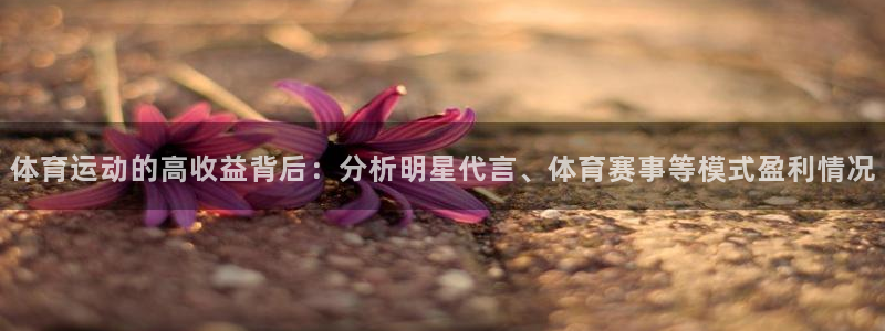 球王会体育：体育运动的高收益背后：分析明星代言、体育赛事等模式盈利情况