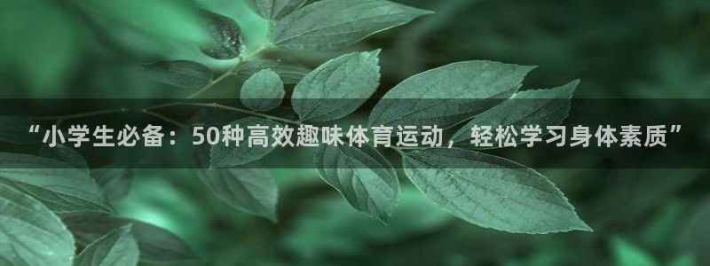 球王会体育：“小学生必备：50种高效趣味体育运动，轻松学习身体素质”